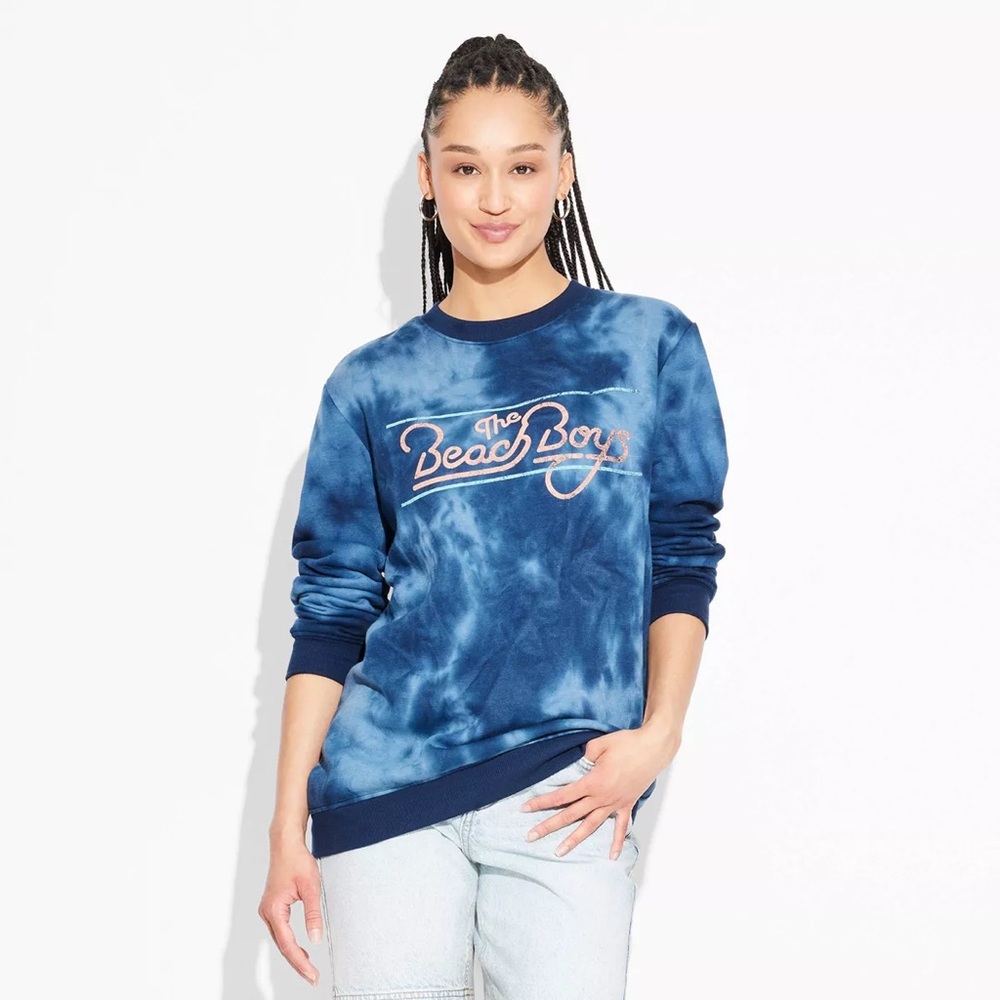 NWOT Women's The Beach Boys Graphic Sweatshirt - Navy Blue